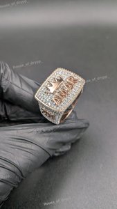 VVS Moissanite Diamond <b>925</b> Sterling <b>Silver</b> Iced Out King Crown <b>Ring</b> Personalized Rhodium Plated Hip Hop Signet <b>Ring</b> - Product Image 6