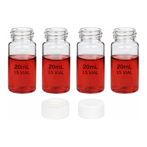 20 mL Borosilicate <b>Glass</b> Scintillation <b>Vials</b> with 24-400 Caps for Liquid Counting - Product Image 2