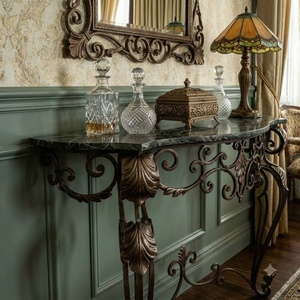 Mesa de Patio y Jardín de Hierro Forjado a Mano, Estilo Europeo de Lujo, Resistente a la Intemperie, Muebles Metálicos Personalizados - Product Image 4