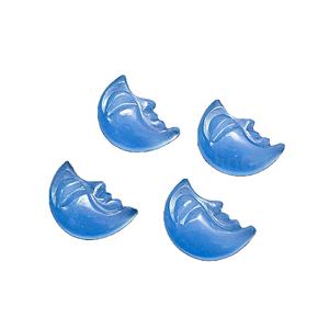 Calcaïdonie bleue sculptée en forme de demi-lune pour la fabrication de bijoux, cabochon en pierre de cristal sculpté en forme de croissant de lune 18mm en vrac - Product Image 1