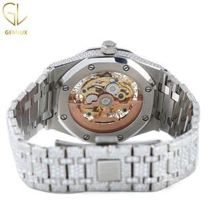 Reloj de Diseño Moderno con Fecha Automática, Esfera Esqueletizada, Diamantes Moissanite D VVS, Pasa el Test de Diamantes, para Hombre - Product Image 3