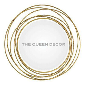 Customized Modern Gold Metal Wall Mirror Decorative Wall Living Room Hotel Home Handmade Iron Easy Installation - Product Image 4