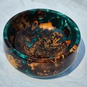 Resin and wood fruit bowl handmade <b>epoxy</b> decorative bowl modern home decor kitchen <b>table</b> centerpiece - Product Image 2