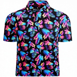 Chemise de golf pour homme, anti-rides, respirante, à séchage rapide, manches courtes, imprimée, décontractée, athlétique - Product Image 1
