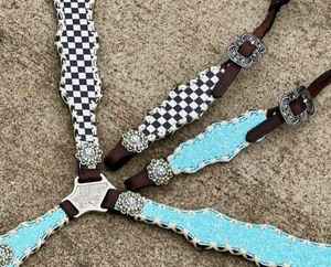 Ensemble de harnais pour cheval en cuir véritable de haute qualité, style western, pour l'équitation, au meilleur prix - Product Image 2