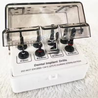 ASLING INTERNATIONAL AI-DK-020 Ensemble manuel de forets coniques pour implants dentaires en acier inoxydable, revêtement noir, plaqué or, haute qualité CE