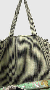 Sac fourre-tout en coton brodé floral, style bohème, ouvert en dessus, sac de shopping pour femmes, utilisable toute l'année - Product Image 2