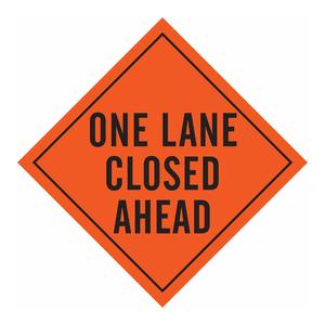 Panneau de signalisation routière pliable en PVC Brady One Lane Closed Ahead Sign avec impression UV - Product Image 3