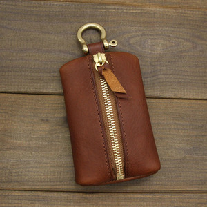 Genuine leather RFID key <b>wallet</b> with premium zipper and durable hardware for travel and office use Genuine Leather Key <b>Wallet</b> - Product Image 5
