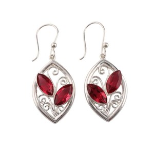 Pink Rubellite Sterling Silver Dangle <b>Earrings</b> Boho Bezel Drop <b>Earrings</b> Oval Cut Gemstone October Birthstone Third Party - Product Image 2