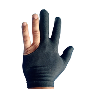 Gants de snooker personnalisés Geo Brothers de haute qualité, noir pur, respirants, en spandex, sans doigts, fermeture auto-agrippante, légers, unisexes - Product Image 2