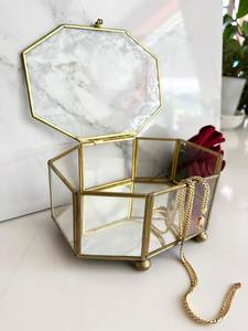 Boîte de rangement en métal au design simple et bacs, idées d'emballage de cadeaux personnalisés, événements de mariage, cadeaux de retour pour fêtes, élégante boîte à bijoux en verre - Product Image 5