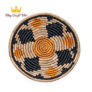 ชุดตะกร้าแขวนทำจากหญ้าทะเลงานฝีมือแบบดั้งเดิมของเวียดนามแผ่นรองผักตบชวาตกแต่งห้องนั่งเล่นเชือกหลายขนาด - Product Image 6