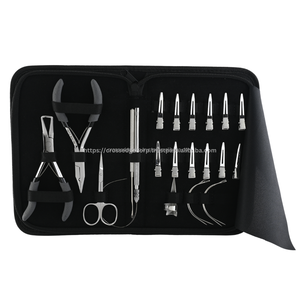 Kit d'outils d'extension de cheveux professionnels Mini ciseaux et crochet de traction Outil de coiffure et de sectionnement aux prix de gros - Product Image 1