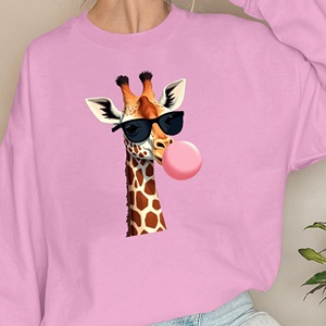 Sweats femme girafe soufflant rose bubblegum - Product Image 3
