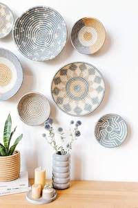 Small African Kigembe Rwanda <b>Basket</b> Handwoven Sisal Sweetgrass Decorative Bowl in Blue Rustic Woven Catchall <b>Basket</b> - Product Image 5