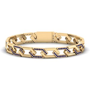 Bracelet tennis REYES personnalisé en or 14 carats avec moissanite, saphir bleu taille ronde 1,5 carat, bijoux de luxe de créateur - Product Image 1