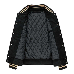 OEM/ODM Men's <b>Lightweight</b> <b>Long</b> Sleeve Varsity Baseball Letterman Winter <b>Coat</b> Bomber Jacket High Street Style Front Logo Position - Product Image 2