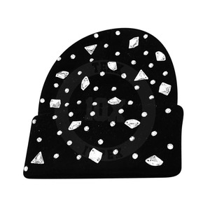 <b>White</b> Rhinestone Beanie <b>Hat</b> Unisex Adult 56-58CM Elegant Solid Color Knit Cap Winter Warm Fashion - Product Image 2