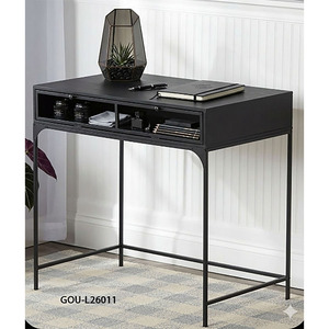 Escritorio Metálico Moderno con Gabinete de Almacenamiento, Diseño de Mediados de Siglo para Oficina en Casa - Product Image 3