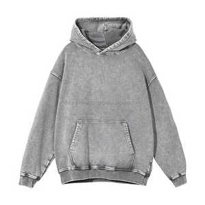 Sudaderas con capucha lavadas con ácido vintage de peso pesado personalizable con bolsillos de secado rápido sudaderas con capucha lavadas con ácido en blanco de gran tamaño - Product Image 5