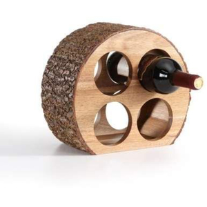 Support à vin de comptoir en bois d'acacia massif de qualité supérieure, moderne, pour 6 bouteilles, idéal pour la maison, la cuisine ou le bar – Meilleur prix - Product Image 6