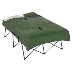 Lettino da Campeggio Pieghevole Portatile per 2 Persone con Materasso Gonfiabile e Cuscini Comfort, Sacco a Pelo per Esterni e Borsa per il Trasporto Inclusa - Product Image 1