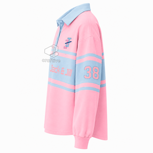 เสื้อรักบี้ลายทางสำหรับผู้หญิง Jack And Jill Of America แขนยาว คอปกโปโล ปักลายกราฟิก สีบล็อก - Product Image 3