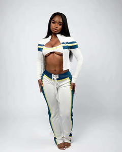 Fall Women Tracksuits <b>Set</b> Custom Tall Girl Zip up Jacket With Flared Pants Women 2 <b>Piece</b> <b>Set</b> Gym Workout <b>Lounge</b> <b>Set</b> for Women - Product Image 2