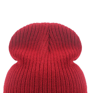 Custom Logo Ribbed Knit Beanie Hat Soft Acrylic <b>Winter</b> <b>Caps</b> Custom Leather Label Cuffed Skullcap Warm Slouchy Hat Bulk - Product Image 6