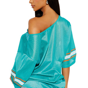 Maillot de football américain Y2K personnalisable, style rétro, avec dentelle à la taille et col en V, maillot de football américain OEM, chemise de sport d'été - Product Image 4