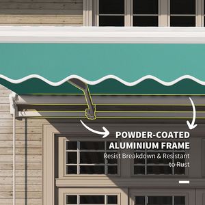 Tenda da Sole Manuale Retrattile Regolabile 13 X 8, Design Resistente per Giardino e Terrazza, Colore Verde - Product Image 6