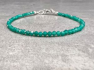 Natural Green Onyx Stone Micro Faceted <b>Beads</b> Fine <b>Bracelets</b> For Women 2MM Handmade Loose <b>Beads</b> Fashion <b>Bracelets</b> Wholesale Price - Product Image 3