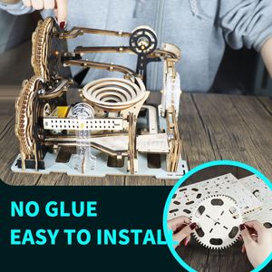 Puzzle 3D in Legno Elettrico Fatto a Mano, Kit Modello Pista per Biglie, Rompicapo Fai-da-Te, Regalo di Natale Senza Batteria - Product Image 5