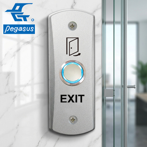 Interrupteur à bouton-poussoir de déverrouillage de porte en alliage de zinc DC 12V LED bleu - Product Image 1