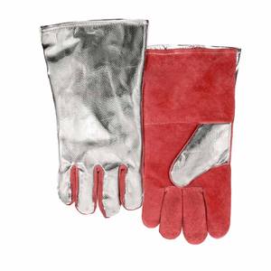 Gants de soudage en cuir de vachette et aluminium, protection industrielle, résistance à la chaleur et aux étincelles, pour four et boulangerie - Product Image 3