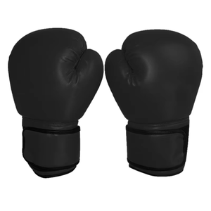 Gants de boxe personnalisés en cuir noir légers, à fermeture à lacets, pour adultes, entraînement - Product Image 1