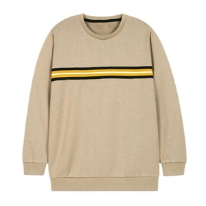 เสื้อสเวตเชิ้ตคอกลมผู้ชาย ผ้าถักลายทางสีพื้น ทรงปกติ สวมใส่สบายๆ สำหรับฤดูใบไม้ร่วง ผลิตจากผ้าฝ้าย 100% - Product Image 1