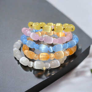 สร้อยข้อมืออัญมณีเซเลนไนต์ธรรมชาติมาล่าสุดรักเครื่องประดับแฟชั่นแกะสลักเป็นของขวัญของผู้ชายผู้หญิงขายส่งเรกิ - Product Image 1