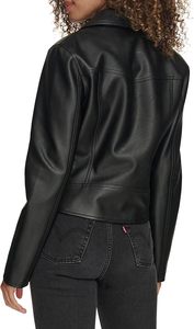 Women's Black Genuine Leather Moto Jacket With <b>Zipper</b> Closure Spread Collar Full Sleeve Autumn Style - Product Image 3