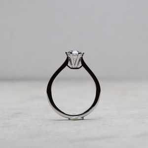 Round Cut Diamond Engagement Ring 1 Carat 10k 14k 18k Solid Gold CVD Lab Grown Solitaire Prong Set Minimal Proposal Bands Women - Product Image 4