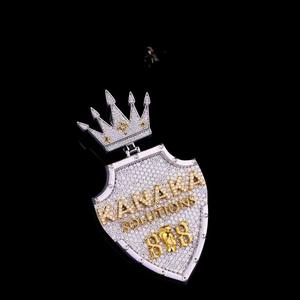 จี้รูปทรงโล่ห์ประดับเพชรโมอิสซาไนต์ VVS คุณภาพสูง ผ่านการทดสอบ 100%  วัสดุเงินแท้ S925 ชุบทอง 10k 14k 18k สไตล์ฮิปฮอป - Product Image 2