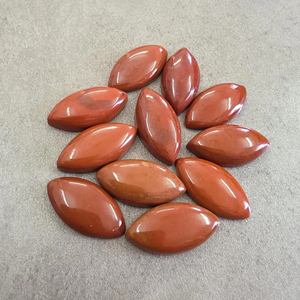 Cabujón de Jaspe Rojo Natural AAA+ en Forma de Marquesa con Reverso Plano, Piedra Preciosa Calibrada para Joyería - Product Image 5
