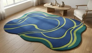 Alfombra Moderna Hecha a Mano con Mechones de Lana para Sala de Estar |   Fabricación de Alfombras de Lana de Lujo a Medida - Product Image 2