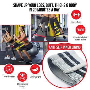 Fabricant professionnel Logo personnalisé bandes de hanche élastiques de Fitness ensemble de 3 pièces vente en gros tissu bande de butin de résistance Non roulante - Product Image 3