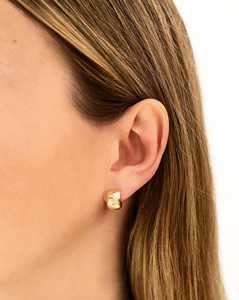 Chunky <b>Huggie</b> Hoop Earring 14k <b>Solid</b> <b>Gold</b> 12mm x 8mm Wide Snap post Thick Modern Luxury <b>Gold</b> Fine Jewelry For Women Wholesale - Product Image 2
