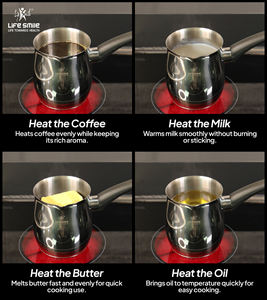 Ensemble chauffe-café haut de gamme en acier inoxydable 18/10 avec poignées résistantes à la chaleur et base à induction - Product Image 6