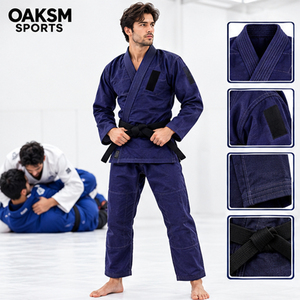 Kimono de Jiu-Jitsu Brésilien (BJJ) personnalisé en tissu perlé, pantalon Rip Stop, broderies et patchs tissés, toutes tailles et couleurs, blanc et noir - Product Image 2