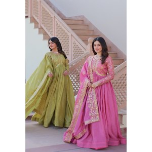 <b>Sequins</b> & Multi-Embroidered Evening Gown for Party Wear - Product Image 2