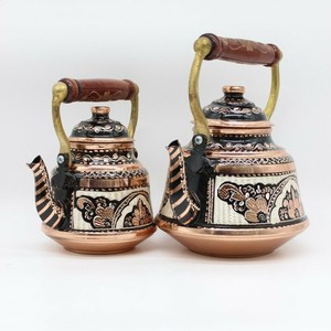 Handcrafted Copper <b>Tea</b> Coffee Kettle <b>Set</b> Antique Finish Decorative Serving <b>Pot</b> for Kitchen Home Decor Wholesale Bulk Supplier - Product Image 1